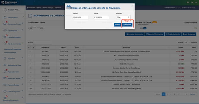 Paso 5 - Clic en Exportar
